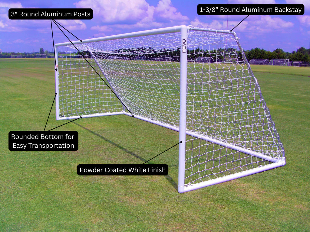 Pevo Park Soccer goal Regulation 6.5x12 soccer net 