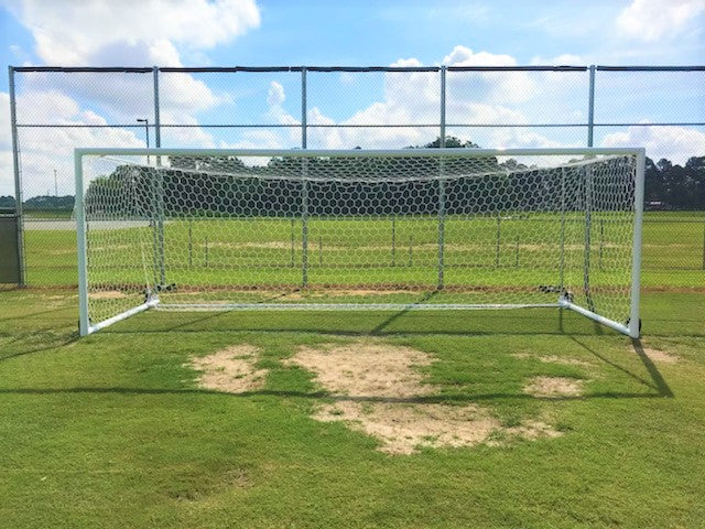 PEVO Stadium Series Soccer Goal - STA Regulation Size 8x24 Soccer Net 9