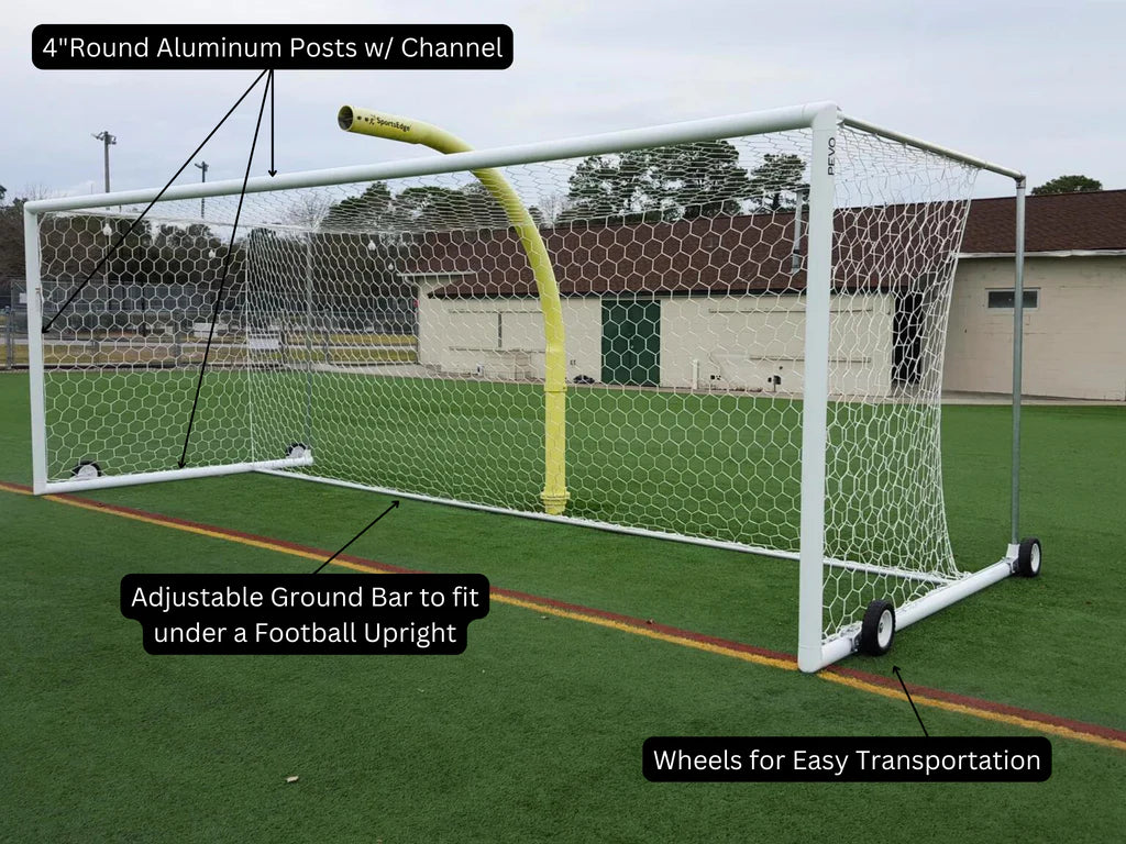 PEVO Stadium Series Soccer Goal - STA Regulation Size 8x24 Soccer Net 6