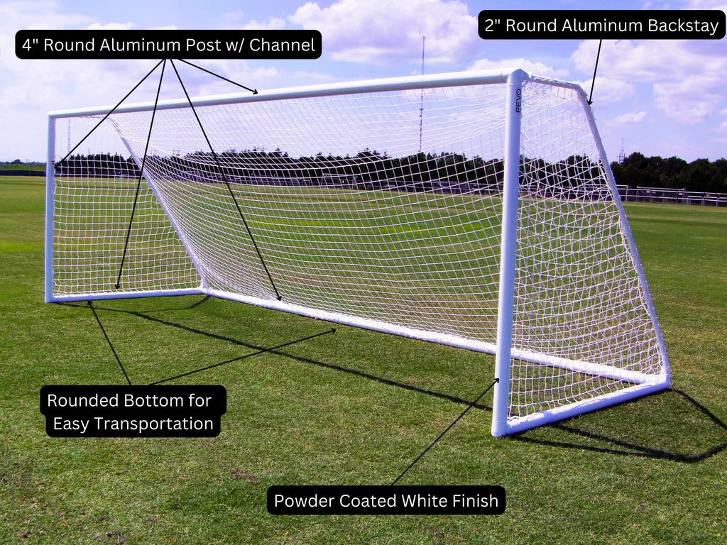 PEVO Supreme Series Soccer Goal Regulation Size 8x24 Soccer Net 10