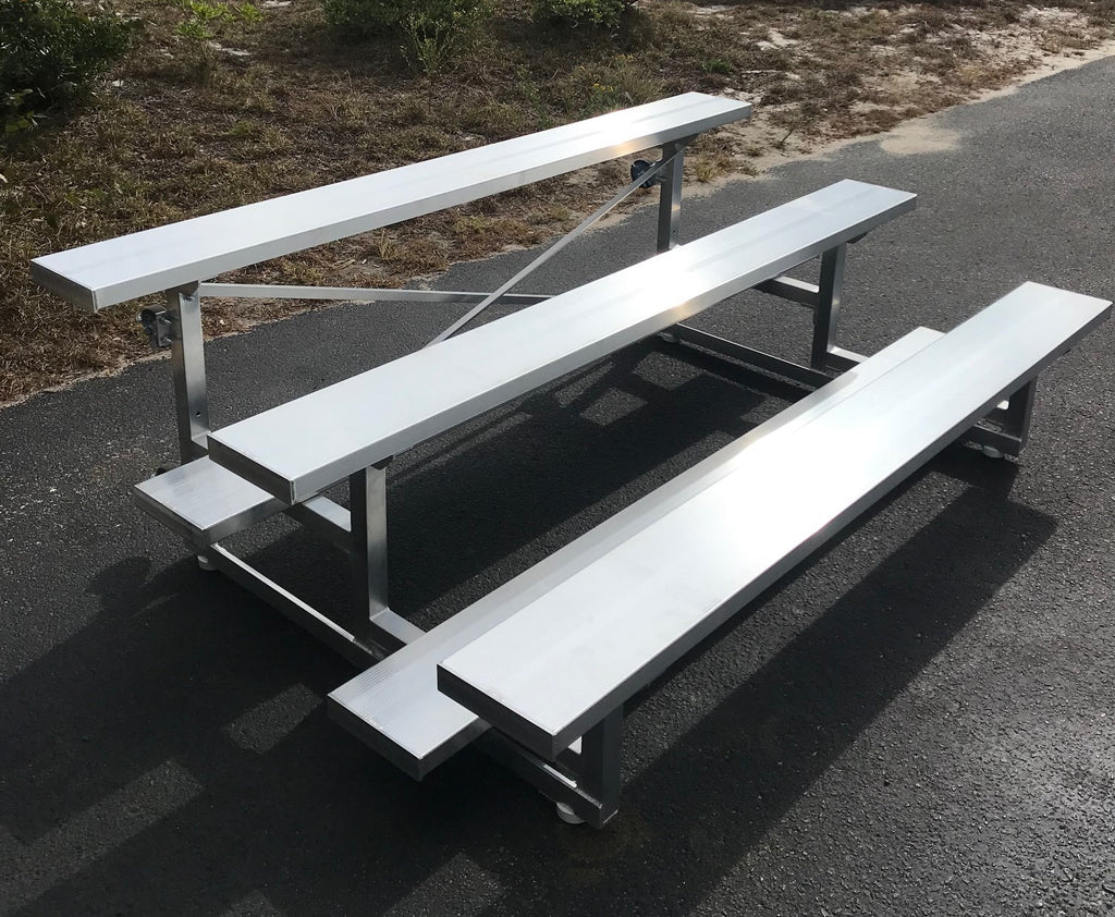 PEVO Aluminum Tip-N-Roll 3 Row Bleacher - 15'